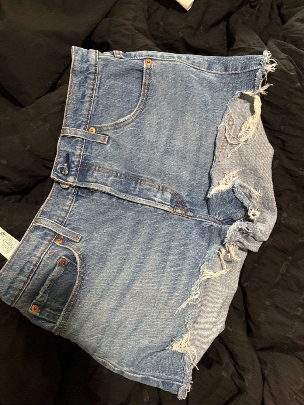 Levi's Light Blue Distressed Denim Shorts
